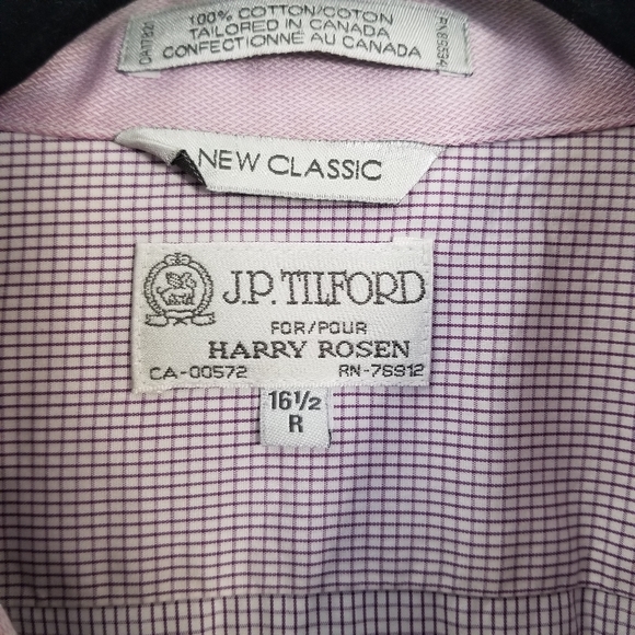 J.P. Tilford Harry Rosen New Classic Long sleeves 16.5R - Picture 2 of 5